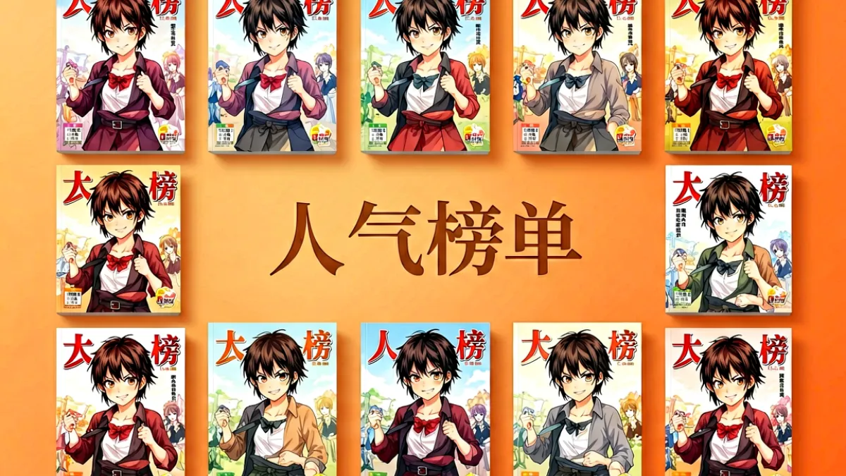禁漫娘热门漫画阅读榜单封面图，暖橙色标题与多个漫画封面错落排列，呈现当月读者喜爱作品的整体概览场景